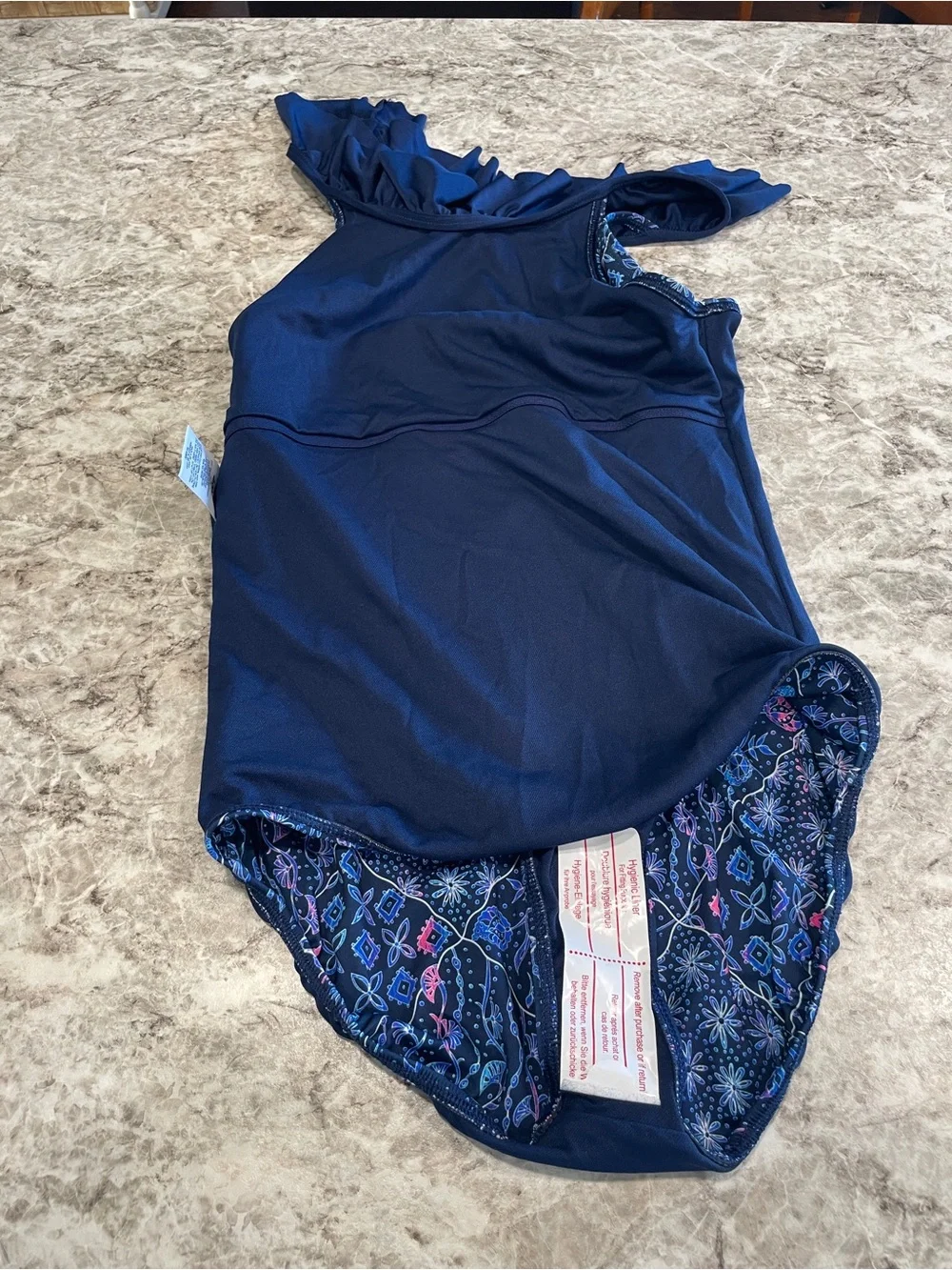 Land’s End New Girls One Piece UPF 50 Tugless Swimsuit XL 14/16